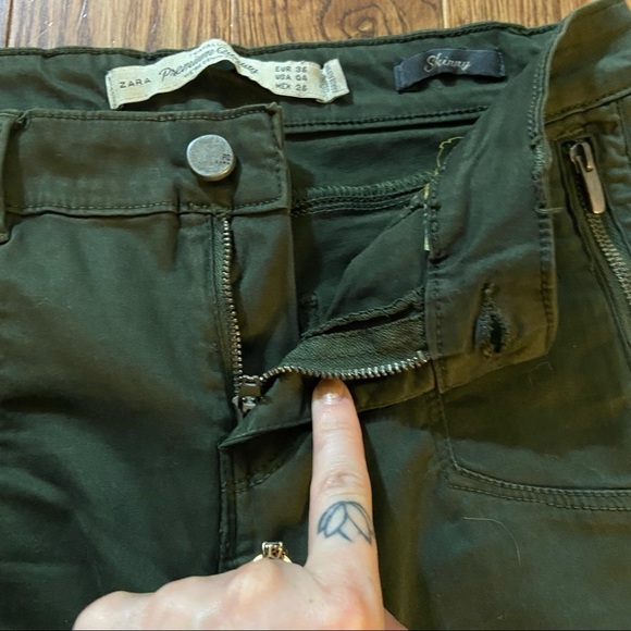 Zara  green‎ skinny jeans in size 4 - Picture 7 of 13